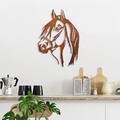 Decoratiune de perete, Horse, Metal, 38 x 53 cm, Multicolor