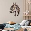 Decoratiune de perete, Horse, Metal, 38 x 53 cm, Multicolor