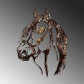 Decoratiune de perete, Horse, Metal, 38 x 53 cm, Multicolor
