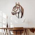 Decoratiune de perete, Horse, Metal, 38 x 53 cm, Multicolor