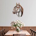 Decoratiune de perete, Horse, Metal, 38 x 53 cm, Multicolor
