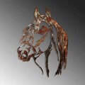Decoratiune de perete, Horse, Metal, 38 x 53 cm, Multicolor