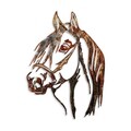 Decoratiune de perete, Horse, Metal, 38 x 53 cm, Multicolor
