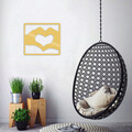 Decoratiune de perete, Love, Metal, Dimensiune: 50 x 44 cm, Auriu