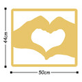 Decoratiune de perete, Love, Metal, Dimensiune: 50 x 44 cm, Auriu