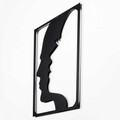 Decoratiune de perete, Face In Face, Metal, Dimensiune: 40 x 58 cm, Negru