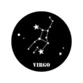 Decoratiune de perete, Vırgo Horoscope, Metal, Dimensiune: 48 x 48 cm, Negru