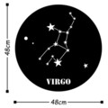 Decoratiune de perete, Vırgo Horoscope, Metal, Dimensiune: 48 x 48 cm, Negru