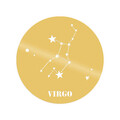 Decoratiune de perete, Vırgo Horoscope, Metal, Dimensiune: 48 x 48 cm, Auriu