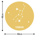Decoratiune de perete, Vırgo Horoscope, Metal, Dimensiune: 48 x 48 cm, Auriu