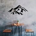 Decoratiune de perete, Mountain 1, Metal, Dimensiune: 80 x 40 cm, Negru