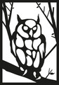 Decoratiune de perete, Owl, Metal, Dimensiune: 35 x 50 cm, Negru