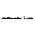 Decoratiune de perete, Istanbul Skyline, Metal, Dimensiune: 117 x 0,15 x 13 cm, Negru