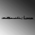 Decoratiune de perete, Istanbul Skyline, Metal, Dimensiune: 117 x 0,15 x 13 cm, Negru