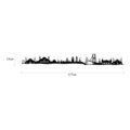 Decoratiune de perete, Istanbul Skyline, Metal, Dimensiune: 117 x 0,15 x 13 cm, Negru