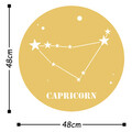 Decoratiune de perete, Caprıcorn Horoscope, Metal, Dimensiune: 48 x 48 cm, Auriu