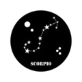 Decoratiune de perete, Scorrpıo Horoscope, Metal, Dimensiune: 48 x 48 cm, Negru