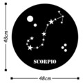 Decoratiune de perete, Scorrpıo Horoscope, Metal, Dimensiune: 48 x 48 cm, Negru