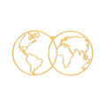 Decoratiune de perete, World Map Metal Decor, Metal, Dimensiune: 60 x 34 cm, Auriu