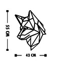 Decoratiune de perete, Wolf 4, Metal, Dimensiune: 43 x 55 cm, Negru