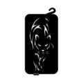 Decoratiune de perete, Puma 5, Metal, Dimensiune: 34 x 1,5 x 70 cm, Negru