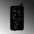 Decoratiune de perete, Puma 5, Metal, Dimensiune: 34 x 1,5 x 70 cm, Negru