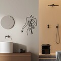 Decoratiune de perete, Flower Mountain, Metal, Dimensiune: 53 x 70 cm, Negru