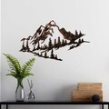 Decoratiune de perete, Mountain, Metal, 70 x 40 cm, Multicolor