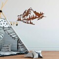 Decoratiune de perete, Mountain, Metal, 70 x 40 cm, Multicolor