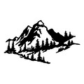 Decoratiune de perete, Mountain 2, Metal, Dimensiune: 40 x 70 cm, Negru