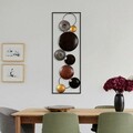 Decoratiune de perete, Textured, Metal, 90 x 32 x 4 cm, Multicolor