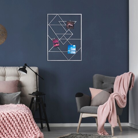 Decoratiune de perete, Moodboard 5, Metal, Dimensiune: 40 x 55 cm, Argintiu