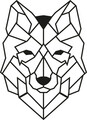 Decoratiune de perete, Wolf2, Metal, Dimensiune: 41 x 57 cm, Negru