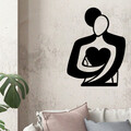 Decoratiune de perete, Love, Metal, 70 x 52 cm, Negru