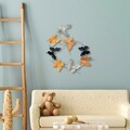 Decoratiune de perete, Butterflies, Metal, 80 x 80 x 4 cm, Multicolor