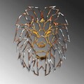 Decoratiune de perete, Lion, Metal, 40 x 50 cm, Multicolor