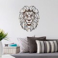 Decoratiune de perete, Lion, Metal, 40 x 50 cm, Multicolor