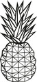 Decoratiune de perete, Pineapple, Metal, Dimensiune: 22 x 55 cm, Negru
