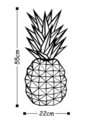 Decoratiune de perete, Pineapple, Metal, Dimensiune: 22 x 55 cm, Negru