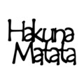 Decoratiune de perete, Hakuna Matata 8, Metal, Dimensiune: 69 x 1,5 x 47 cm, Negru