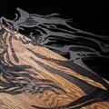 Decoratiune de perete, Horse 1, Lemn/metal, Dimensiune: 48 x 57 cm, Nuc / Negru