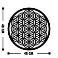 Decoratiune de perete, Flower Of Life 1, Metal, Dimensiune: 48 x 48 cm, Negru
