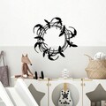 Decoratiune de perete, Spiral Birds 3, Metal, Dimensiune: 57 x 55 cm, Negru