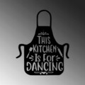 Decoratiune de perete, This Kitchen Is For Dancing, Metal, Dimensiune: 57 x 70 cm, Negru