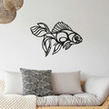 Decoratiune de perete, Fish, Metal, Dimensiune: 50 x 72 cm, Negru
