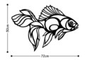 Decoratiune de perete, Fish, Metal, Dimensiune: 50 x 72 cm, Negru