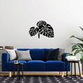 Decoratiune de perete, Leaves 9, Metal, Dimensiune: 70 x 49 cm, Negru