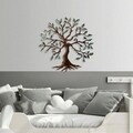 Decoratiune de perete, Tree, Metal, 60 x 60 cm, Multicolor