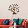 Decoratiune de perete, Tree, Metal, 60 x 60 cm, Multicolor