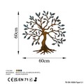 Decoratiune de perete, Tree, Metal, 60 x 60 cm, Multicolor